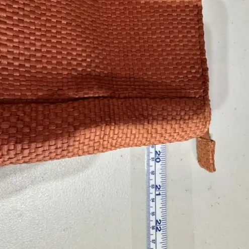 NWT Earth Axxessories Womens Woven Double Handle Tote Shoulder Bag Burnt Orange