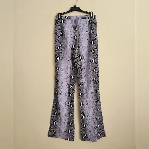 Oh Polly  Purple Snakeskin Faux Leather Highwaist Wide Leg Pant Size 8
