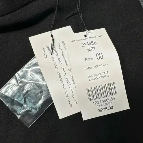 Etcetera  Black Witty Tiered Ruffle Hem A-Line Skirt Size 00 NWT MSRP $275