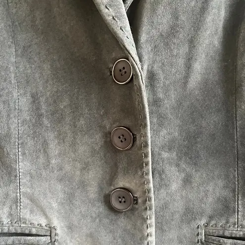 Margaret Godfrey Women's Vintage Grey 100% Leather Suede Jacket Size 12 Gray