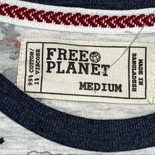 Free Planet T-Shirt Christmas Print All Over Santa Short Sleeve