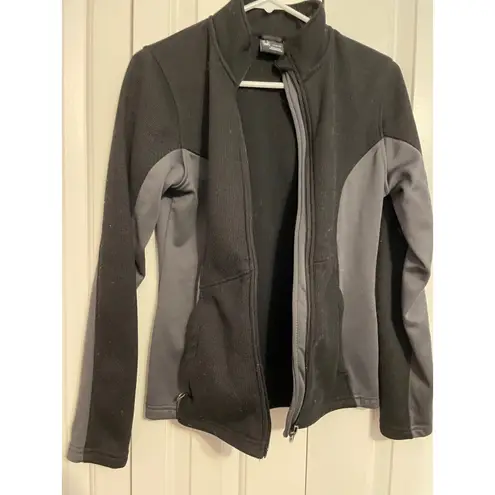 Spyder Womens Full Zip Jacket Black Gray Athletic Lightweight Coat