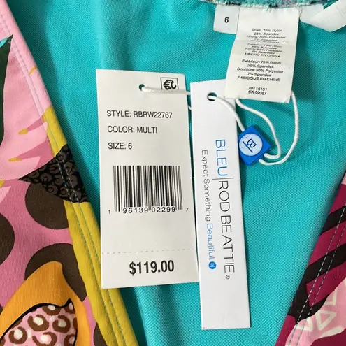 Bleu Rod Beattie Run Wild Cap Sleeve One Piece Swimsuit size 6