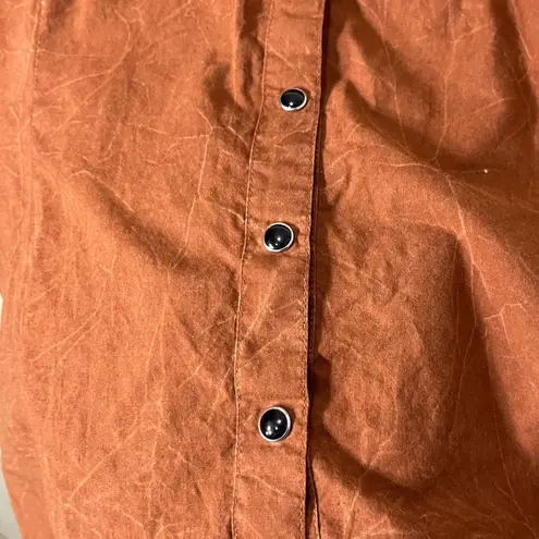 Cattlelac Ranch Womens Long Sleeve Western Button Down Shirt Embellished Large Brown