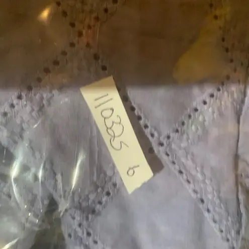 Heartloom Periwinkle Eyelet Cotton Button Down Shirt Size S