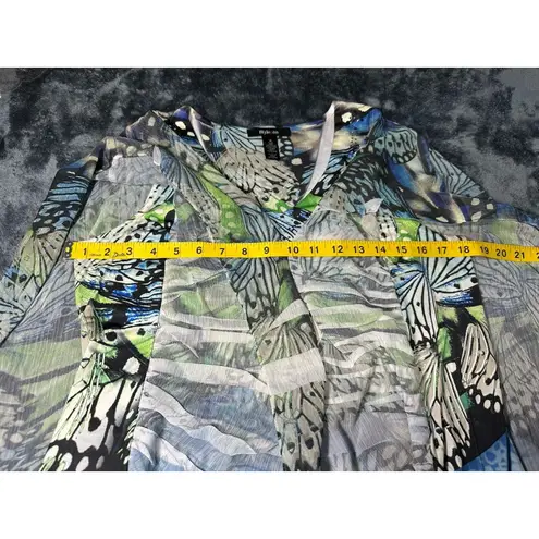 Style & Co. Women's Boho Top Sz PL Animal Print Batwing Bedazzled Blouse SizeM Size M