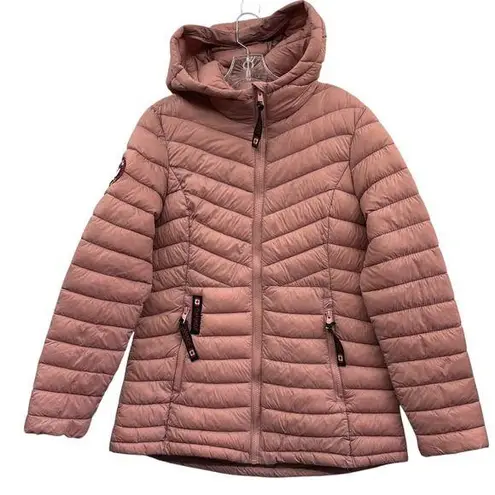 Canada Weather Gear Women's Puffer Jacket Hooded Quilted Lightweight Pink Size M Size M