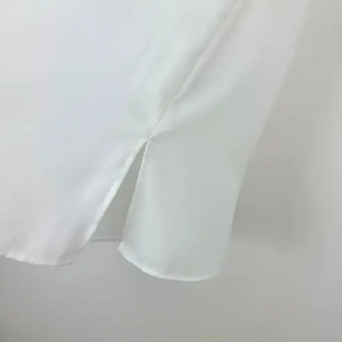 Ming Wang Crepe de Chine Tank Top V Neck Minimalist Lightweight White XS NWT