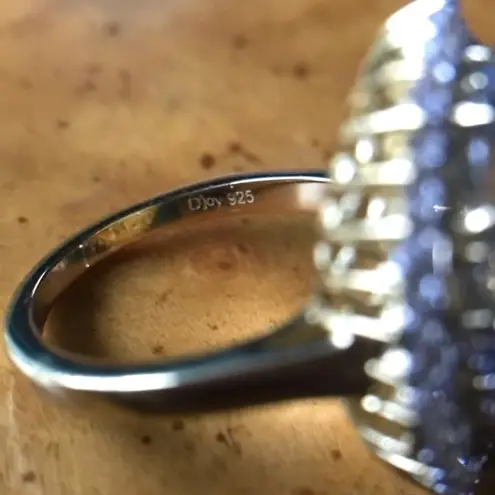 Natural Tanzanite Green Tanzanite Sterling Silver Cocktail Ring Size 6 Gold