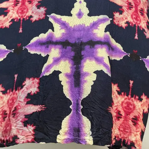 Handmade Muumuu Dress Women Maxi Abstract Design Short Sleeve Tie Dye Trippy Size undefined