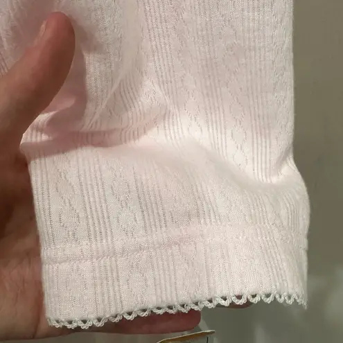 Miss Elaine Petites NWT Pastel Pink Floral Embroidered Nightgown Coquette Small