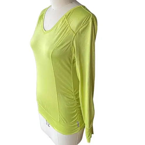 Tangerine Lime Green Activewear Long Sleeve Pullover Top ~ Women's MEDIUM