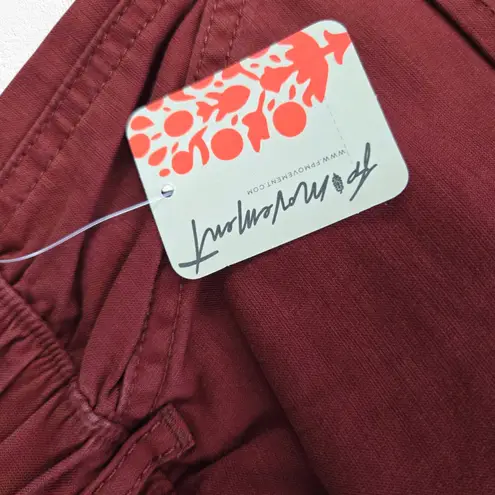 Free People Red Brick Cowboy Utility High Rise Straight Leg Cargo Pants Size XS