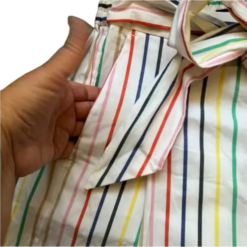 J.Crew  Striped tie-waist short stretch cotton poplin Size 0 New w/ Tag MSRP $60 thumbnail 10
