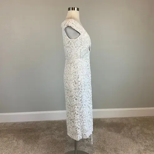 Eliza J Women's Cocktail Dress Size 6 Ivory White Lace Off the Shoulder Sheath