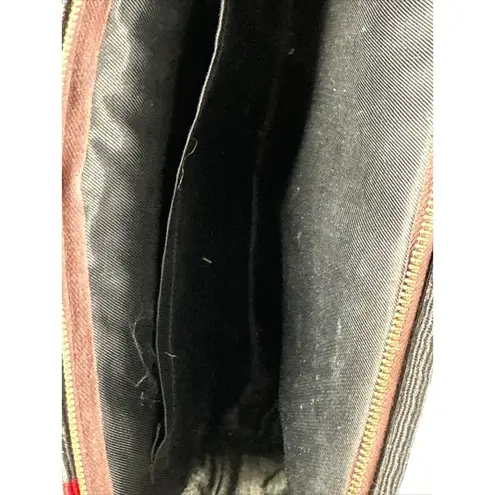 Vintage South American Embroidered Woven Tapestry Baguette Purse Shoulder Bag Black