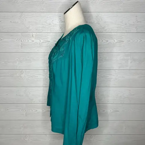 Plaza South vintage emerald green jacket with Soutache ribbon & beads Size 10