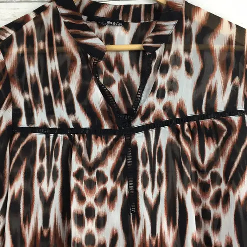 Ro & De  Sheer Animal Print Blouse