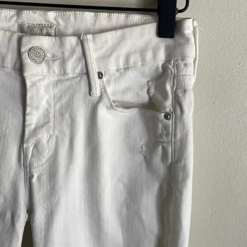 Mother Looker Ankle Fray Jeans Little Miss Innocent White Size 25