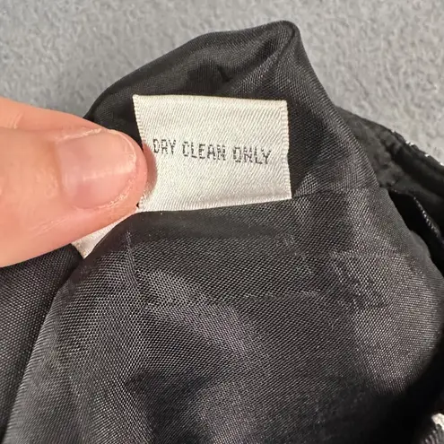 Rickie Freeman Teri Jon Womens 10 Black White Print Silk Wool Pencil Skirt