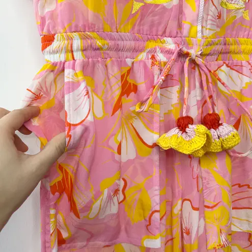 TAJ SABRINA CRIPPA Jumpsuit Womens Size XS Resortwear Luxury Vacation Beach Trip Pink