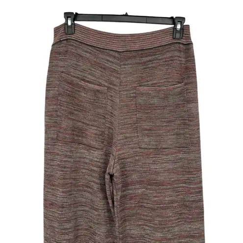 Bianca Saunders Glitz Metallic Striped Knit Pull On Pants Size Medium NWOT Red