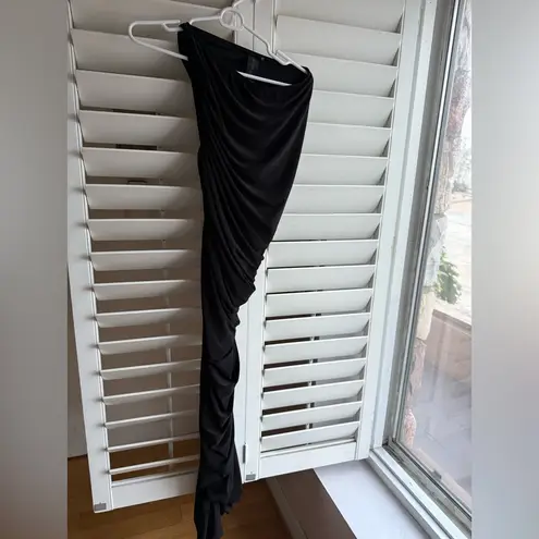 Norma Kamali  Black Diana One-Shoulder Dress XS