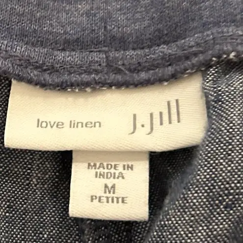 J. Jill Blue Chambray 100% Linen Pull In Pants Size Medium