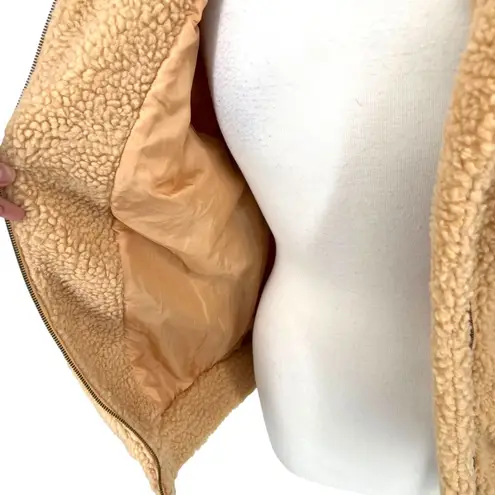 Elodie Sherpa Teddy Jacket Beige Size Small NWT