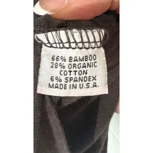 Bryn Walker Black Asymmetrical Tunic Dress M Bamboo Lagenlook Minimalist Artsy