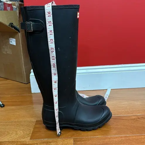 Hunter  black rain tall boots size 8