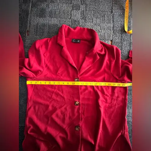 Connected Apparel Red Lightweight Button Blazer Top Women’s XL.