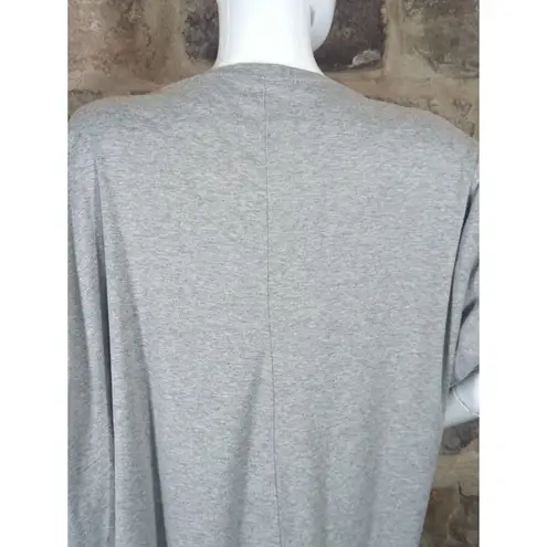 HYX Cardigan Sweater Open Front Batwing 3/4 Sleeve Woman's Draping Gray Size L