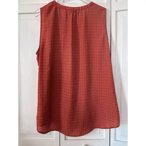 Carolina belle Orange Patterned V-Neck Blouse - Size L