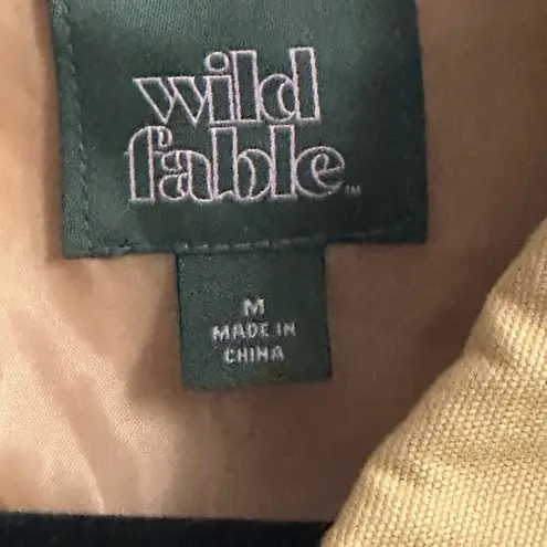 Wild Fable  Tan Bomber Jacket with Textured Fabric and Cropped Style medium