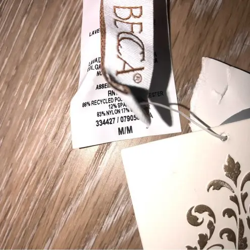 Becca Stripe Therapy Reversible Side Tie Bikini Bottom Medium NWT