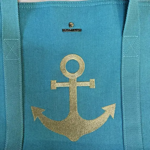 Spartina 449 VTG NWT Extra Large Blue Linen Anchor Beach Cooler Tote Read EUC