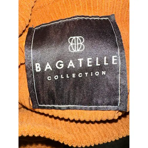Bagatelle Collection Women's 1X Corduroy Jacket Button Front Collared Copper Brown