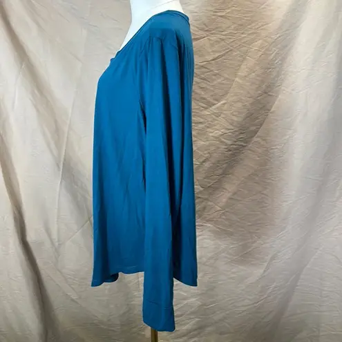 Zelos Fitted Blue Blouse with Long Sleeves
