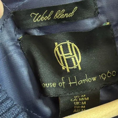 House of Harlow 1960 Plaid Wool Blend Bomber Jacket M Pink Size M