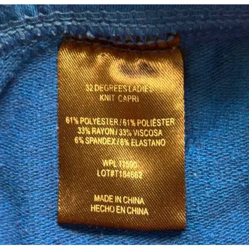 32 Degrees Heat 32 Degrees Cool Women’s Teal Knit Capri Pants Size L