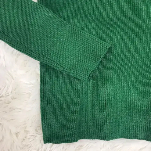 Eloquii Green Ribbed Cutout Turtleneck Cold Shoulder Open Shoulder Size 14 16