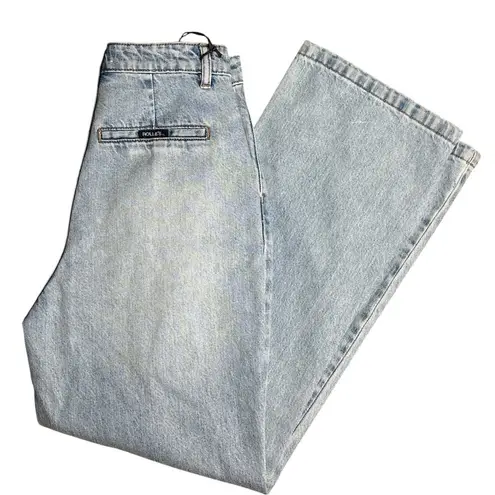 Rolla’s Chloe Pleat High Rise Denim Jeans Light Blue Size 25 Blue