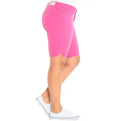 Bermuda Slink Jeans Pink Curvy Stretch Longer length  Shorts womens plus 22 new