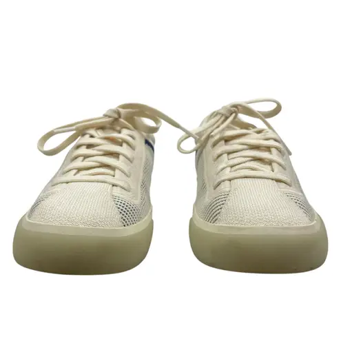 Rothy's The Lace Up Sneaker Knit Fabric Navy Orange Size 7 Limited Edition Blue