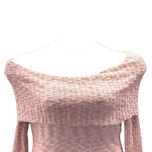 Almost Famous Off Shoulder Sweater Pink Medium