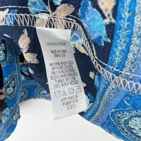 Nine Britton NWT Stitch Fix  Floral Paisley Ruffle Strap Top Blue Size Medium M