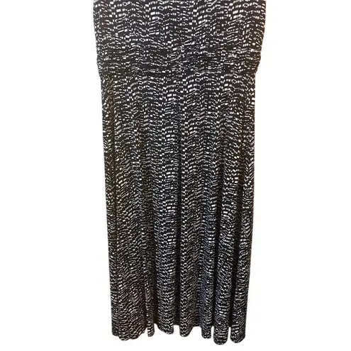 Jessica Howard Black and White Geometric Print Sleeveless Midi Dress Size 16
