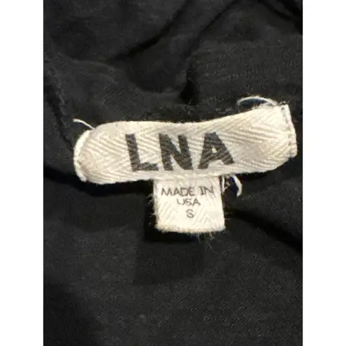 LNA Double Cut Shirt Tank Mini Dress in black made in USA small