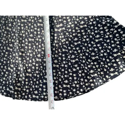 Vtg 80s California Dynasty Babydoll Floral Black Slip Dress Size L Whimsigoth Size L